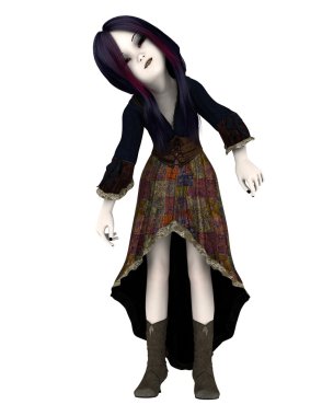 3d cg işleme bir genç kadın oyuncak bebek