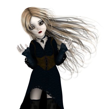 3d cg işleme bir genç kadın oyuncak bebek