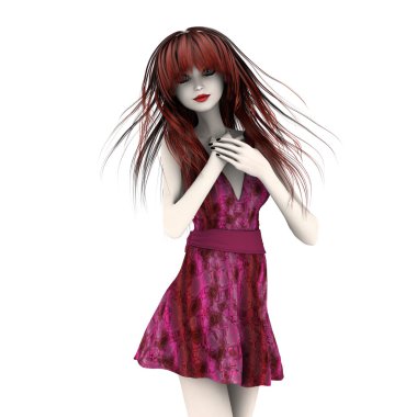 3d cg işleme bir genç kadın oyuncak bebek