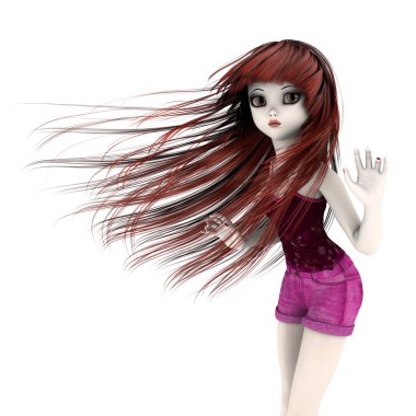 3d cg işleme bir genç kadın oyuncak bebek