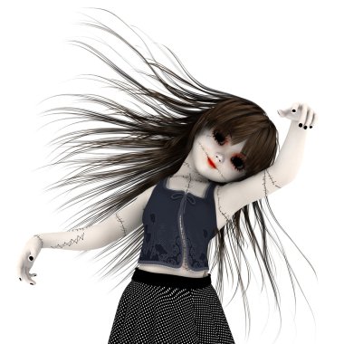 3d cg işleme bir genç kadın oyuncak bebek 