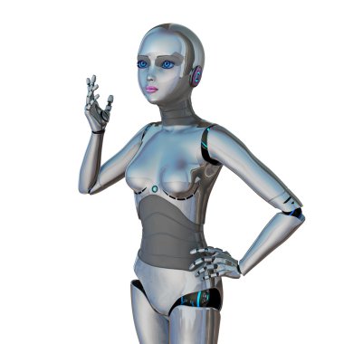 3d cg işleme bir kadın robot