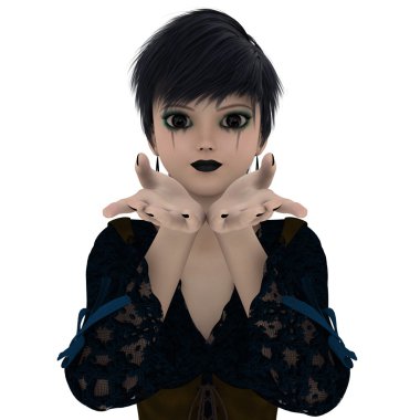 genç bir kadının 3d cg işleme