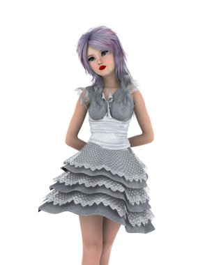 genç bir kadının 3d cg işleme