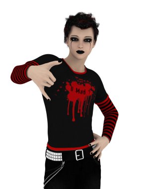 Genç bir adamın 3 boyutlu görüntüsü.