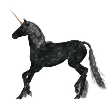 bir tek boynuzlu at 3d cg render