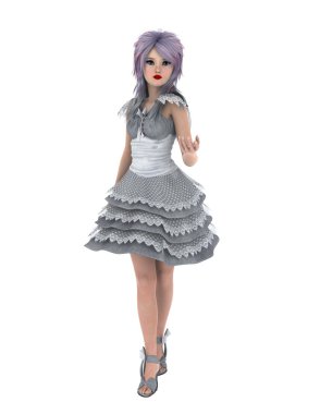 genç bir kadının 3d cg işleme