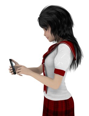 genç bir kadının 3d cg işleme