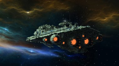 bir uzay gemisi 3d cg render