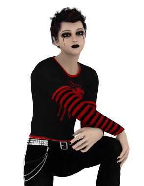 Genç bir adamın 3 boyutlu görüntüsü.