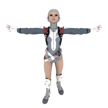 3d cg işleme bir kadın robot