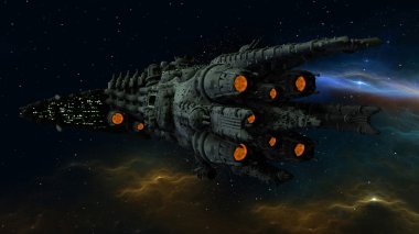 bir uzay gemisi 3d cg render