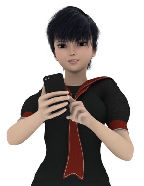 genç bir kadının 3d cg işleme