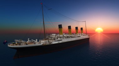 bir yolcu gemisinin 3d cg işleme