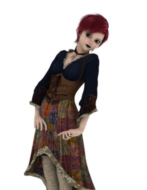 genç bir kadının 3d cg işleme