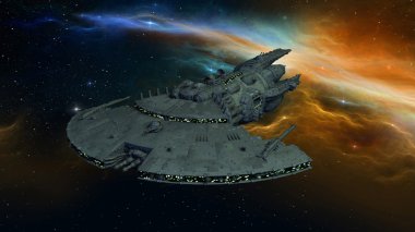 bir uzay gemisi 3d cg render