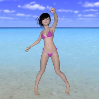 genç bir kadının 3d cg işleme