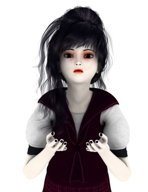 genç bir kadının 3d cg işleme