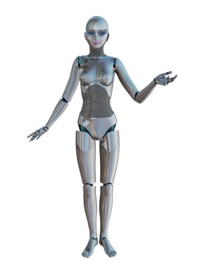 3d cg işleme bir kadın robot