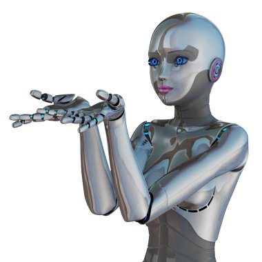 3d cg işleme bir kadın robot