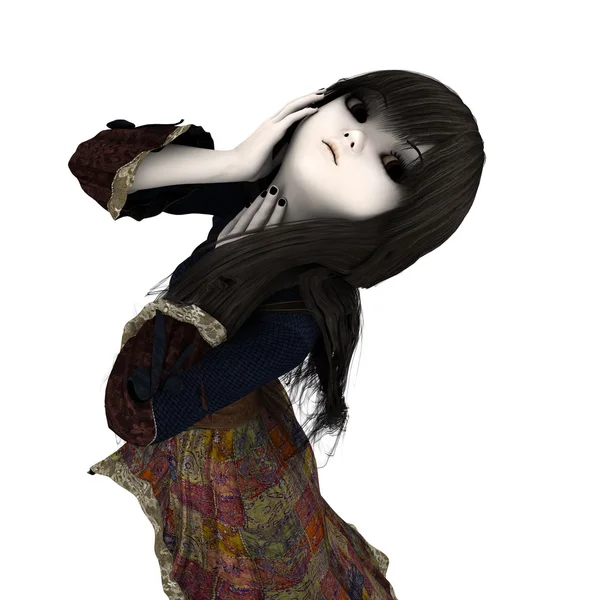 3D CG rendering of a young woman doll — Stock Photo, Image