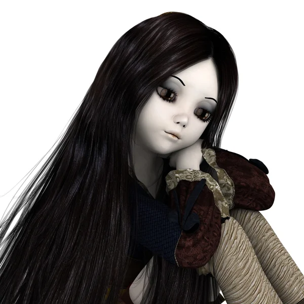 3D CG rendering of a young woman doll — Stock Photo, Image