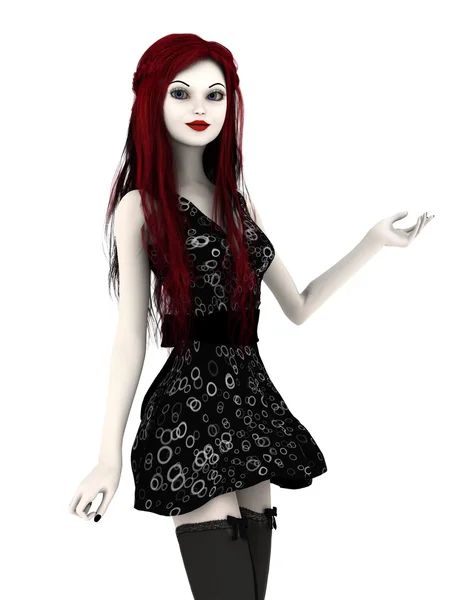 3D CG візуалізація молодої жінки ляльки — стокове фото