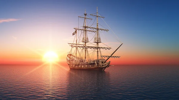 bir yelkenli tekne 3d cg render