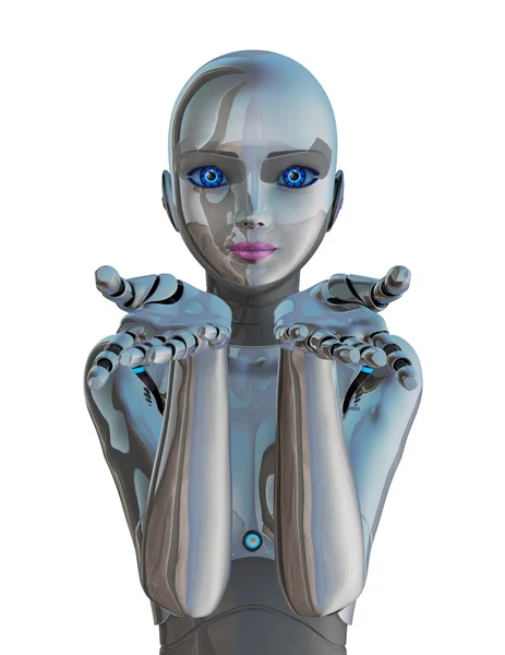 Representación 3D CG de un robot femenino — Foto de Stock