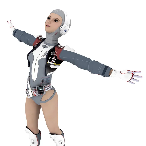 Representación 3D CG de un robot femenino —  Fotos de Stock
