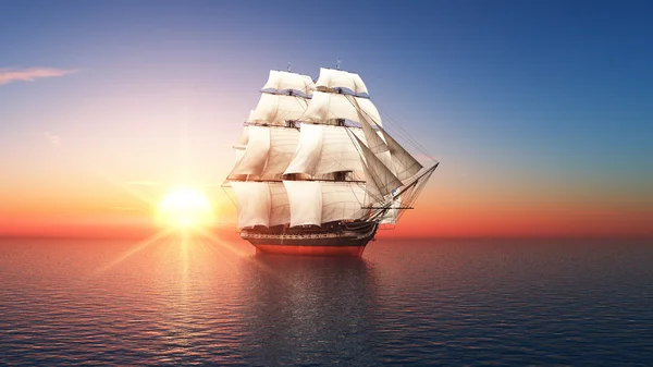 3D CG representación de un velero —  Fotos de Stock