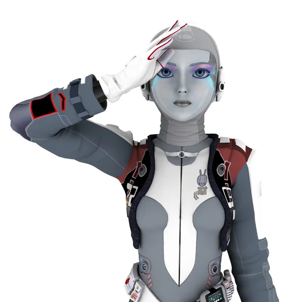 女性ロボットの 3 d cg のレンダリング — ストック写真