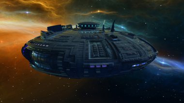 bir uzay gemisi 3d cg render