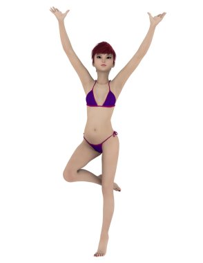 genç bir kadının 3d cg işleme