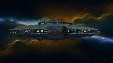 bir uzay gemisi 3d cg render