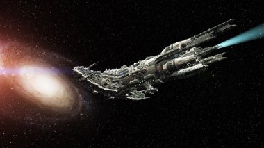 bir uzay gemisi 3d cg render