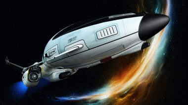 bir uzay gemisi 3d cg render
