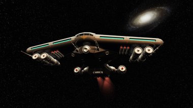 bir uzay gemisi 3d cg render