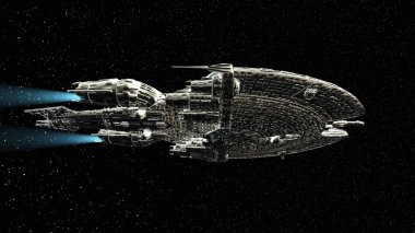 bir uzay gemisi 3d cg render