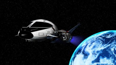 bir uzay gemisi 3d cg render