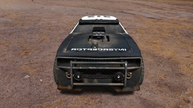 bir polis arabası 3d cg render 