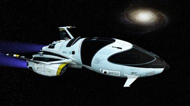 bir uzay gemisi 3d cg render