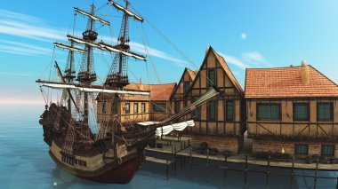 bir yelkenli tekne 3d cg render