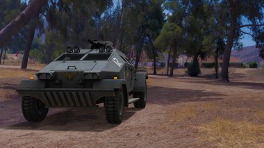 3d cg render zırhlı savaş aracı 