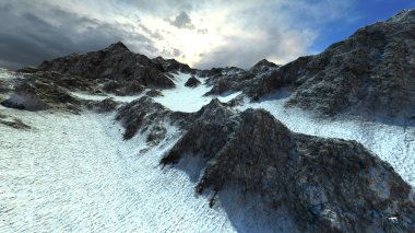 karlı Dağları'nın 3d cg işleme 