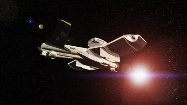 bir uzay gemisi 3d cg render