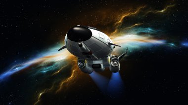bir uzay gemisi 3d cg render