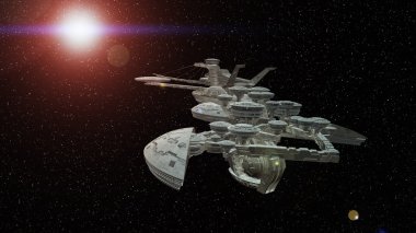 bir uzay gemisi 3d cg render
