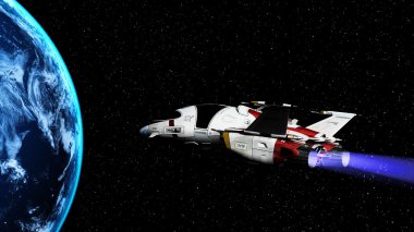 bir uzay gemisi 3d cg render