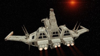 bir uzay gemisi 3d cg render